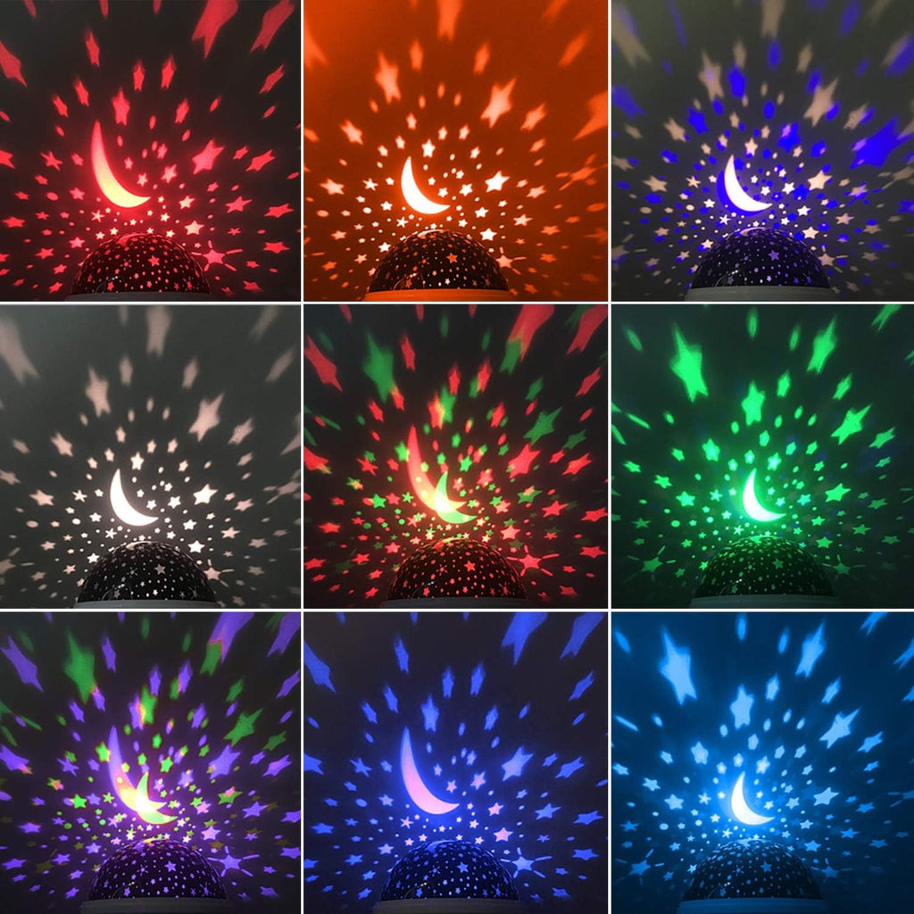 360° Rotating Starry Sky Night Light Projector Lamp – Multicolor LED Galaxy Lamp For Kids & Babies
