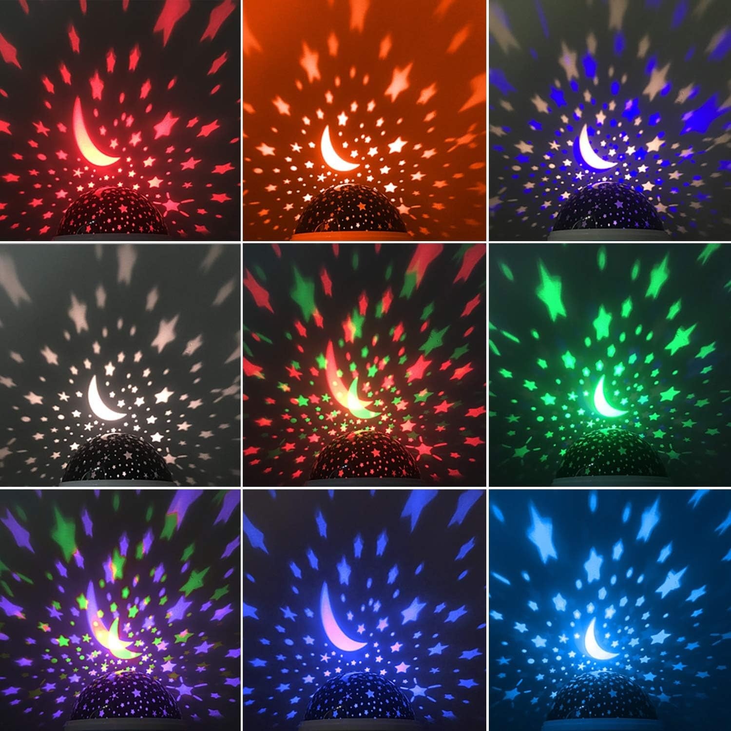 360° Rotating Starry Sky Night Light Projector Lamp – Multicolor LED Galaxy Lamp For Kids & Babies