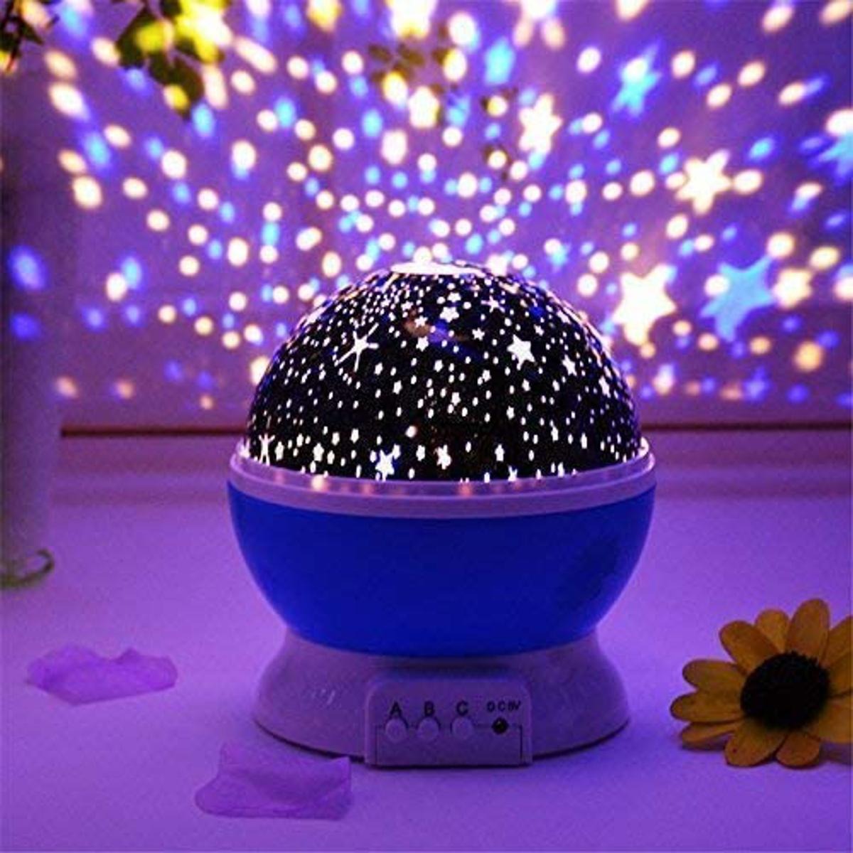360° Rotating Starry Sky Night Light Projector Lamp – Multicolor LED Galaxy Lamp For Kids & Babies