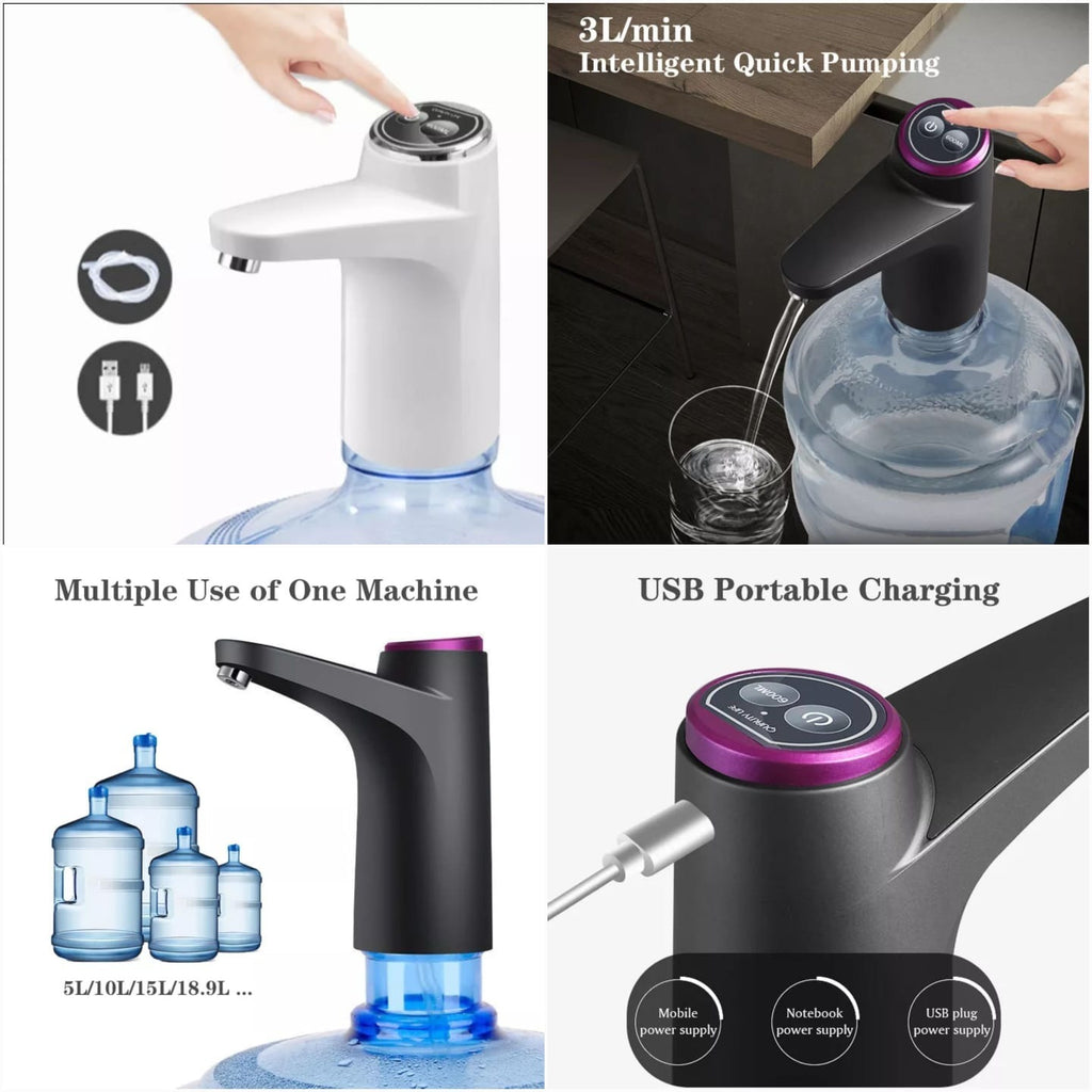 Touch Intelligent Electric Water Pump – Rechargeable Automatic Water Dispenser For Bottled Water | One-Touch Portable Drinking Water Pump (Random Color)