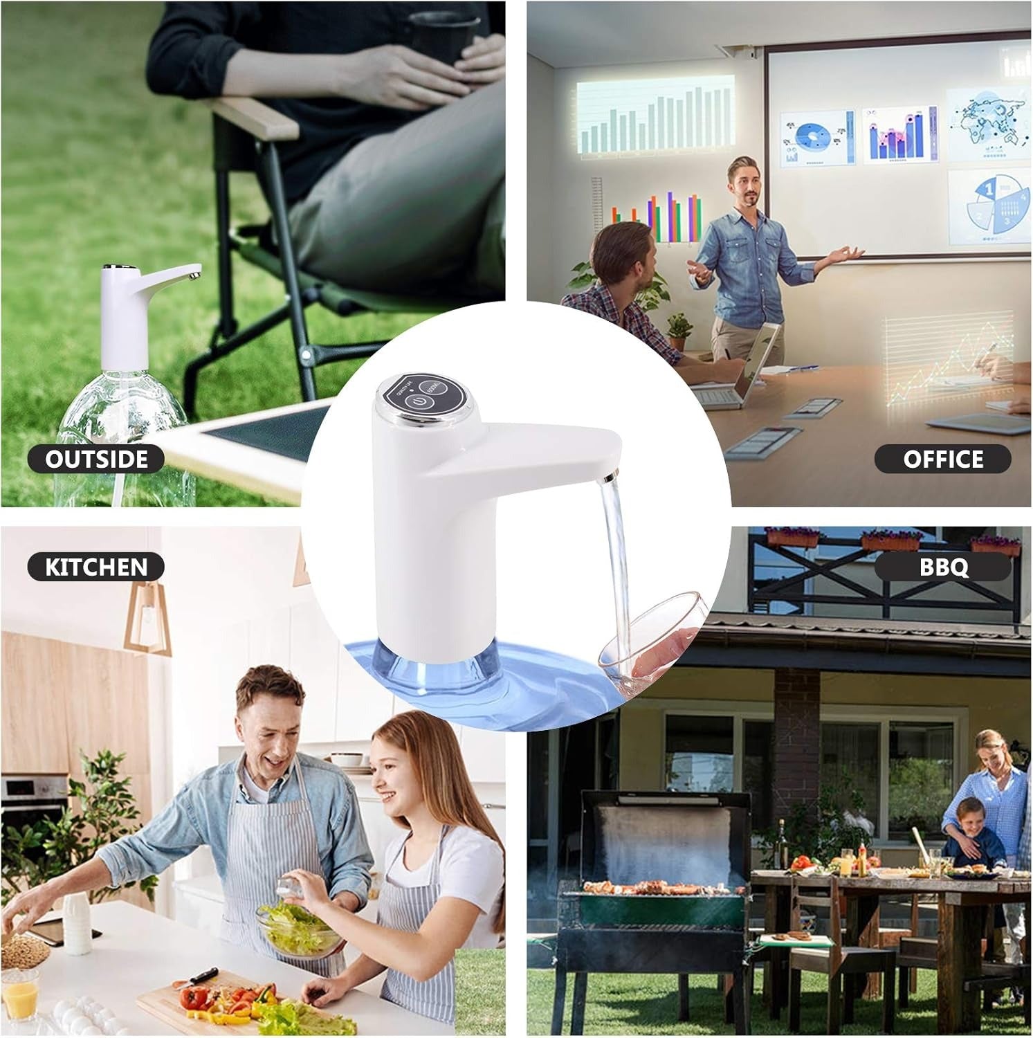 Touch Intelligent Electric Water Pump – Rechargeable Automatic Water Dispenser For Bottled Water | One-Touch Portable Drinking Water Pump (Random Color)