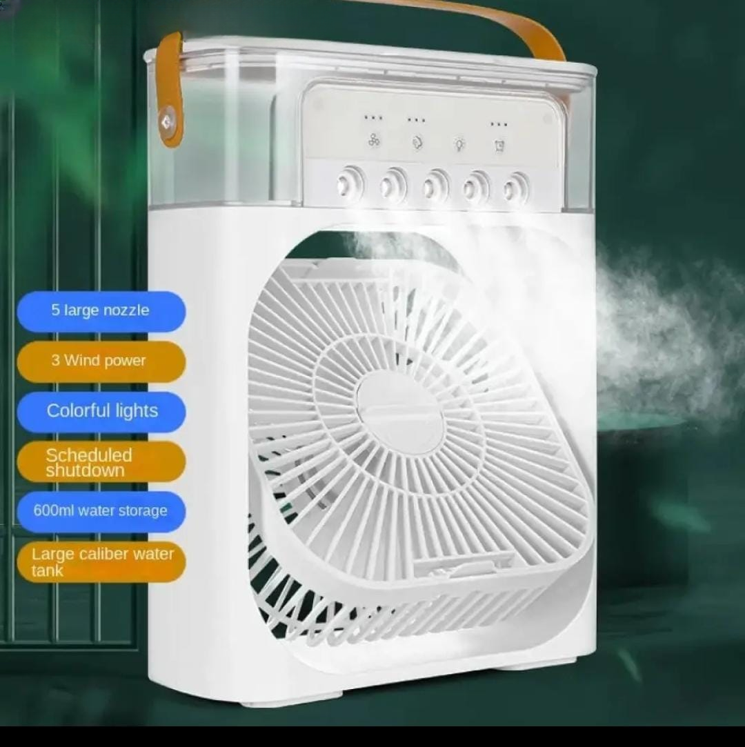 Mini Air Cooler Fan with Evaporative Cooling | Portable Household Air Conditioner | 3-Speed Personal Cooling Fan (Random Colour)