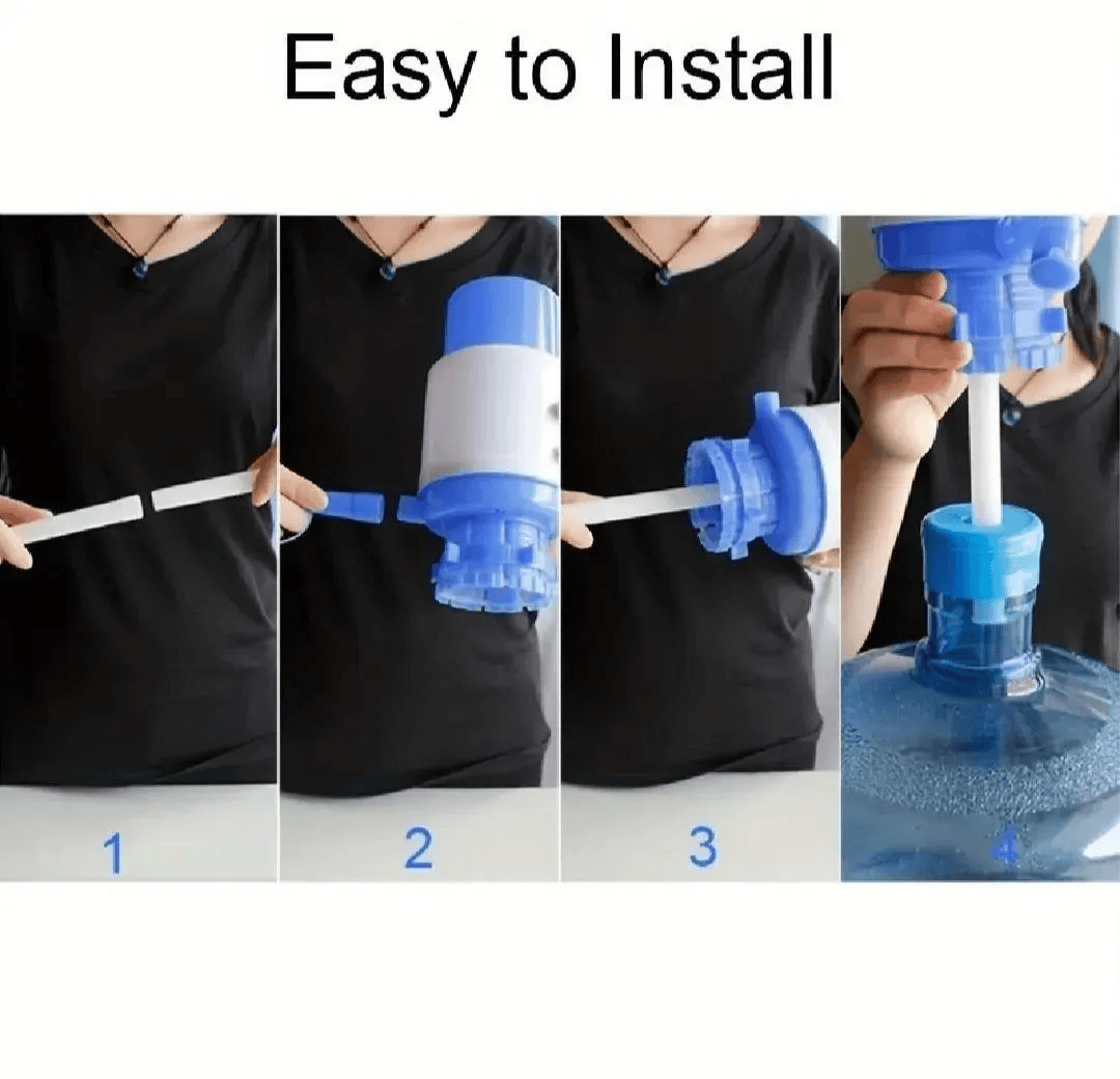 Blue Manual Water Pump – Leak-Proof Water Bottle Dispenser | Budget Mart