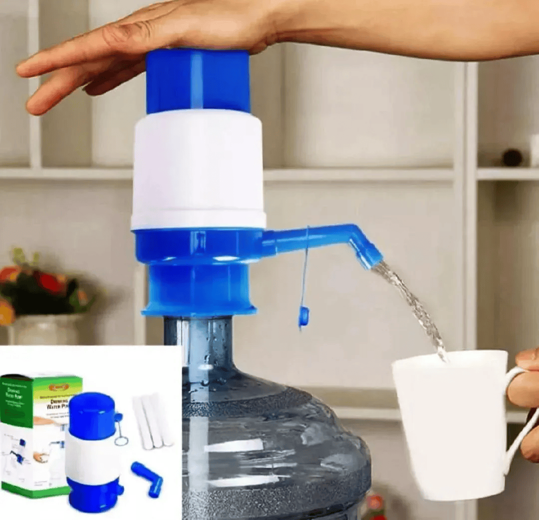 Blue Manual Water Pump – Leak-Proof Water Bottle Dispenser | Budget Mart